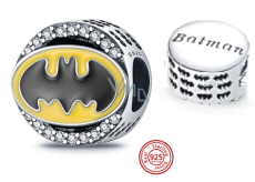 Charm Sterlingové stříbro 925 Batman se zirkony, korálek na náramek