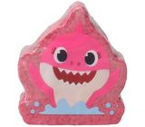 Pinkfong Baby Shark růžovo červená šumivá bomba do koupele 140 g
