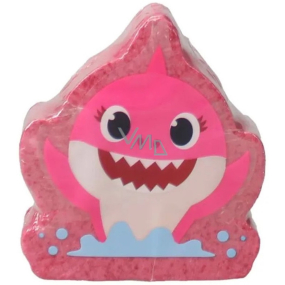 Pinkfong Baby Shark růžovo červená šumivá bomba do koupele 140 g