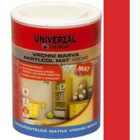 Colorlak Akrylcol Mat V2045 vodouředitelná matná vrchní barva Červená 0,6 l