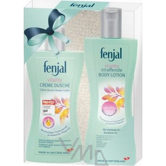 Fenjal Vitality sprchový gel 200 ml + tělové mléko 200 ml + rukavice na koupání, kosmetická sada