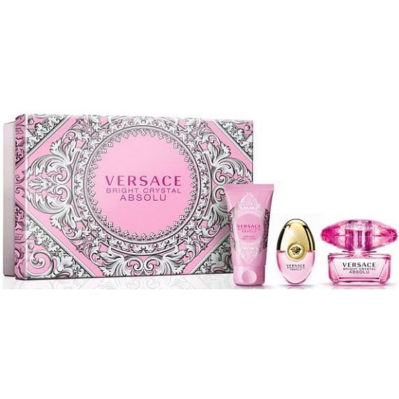 Versace Bright Crystal Absolu parfémovaná voda 50 ml + parfémovaná voda 10 ml + tělové mléko 50 ml, dárková sada