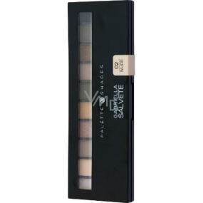 Gabriella Salvete Palette 10 Shades paleta očních stínů se zrcátkem a aplikátorem 02 Nude 12 g