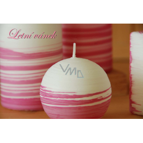 Lima Aromatická spirála Letní vánek svíčka bílo - růžová koule 60 mm 1 kus