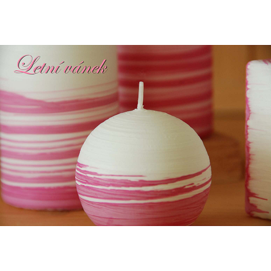 Lima Aromatická spirála Letní vánek svíčka bílo - růžová koule 60 mm 1 kus