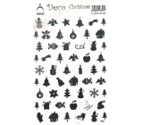 Arch Holografické dekorační samolepky vánoční různé motivy stříbrné