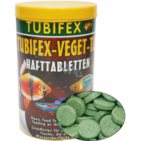 Tubifex Veget Tab základní krmivo pro ryby, které přijímají krmivo z hladin vod 125 ml