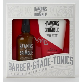 Hawkins & Brimble Men mycí gel na obličej 150 ml + pleťový krém 100 ml, kosmetická sada pro muže