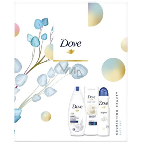 Dove Nourishing Deeply vyživující sprchový gel 250 ml + tělové mléko 250 ml + antiperspirant sprej 150 ml, kosmetická sada