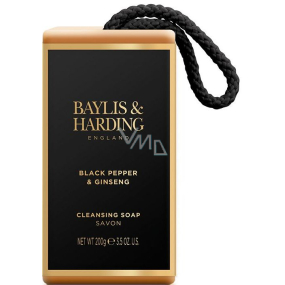 Baylis & Harding Men Černý pepř a Ženšen toaletní mýdlo pro muže 200 g