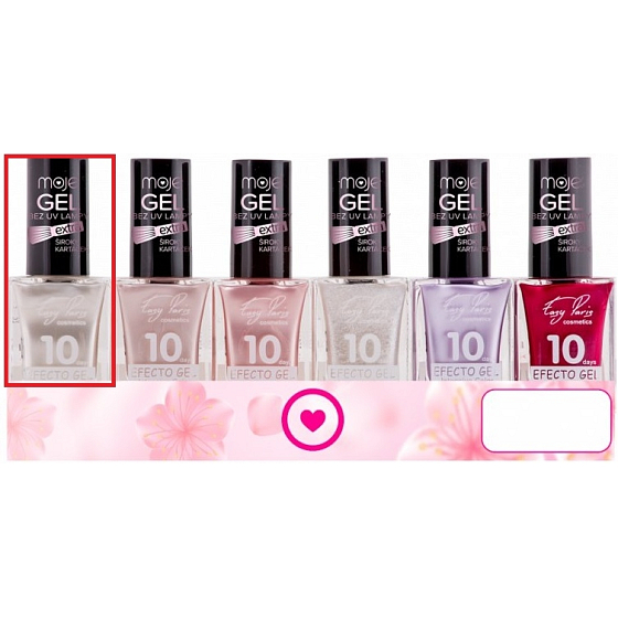 Moje Easy Paris 10Days Efecto Gel gelový lak na nehty 025 Bílý 15 ml
