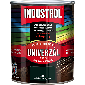 Industrol S2013 univerzál lesk vrchní barva na kov a dřevo, 5700 vagónová zeleň, 600 ml Industrol S2013 univerzál lesk vrchní barva na kov a dřevo, 5700 vagónová zeleň, 600 ml