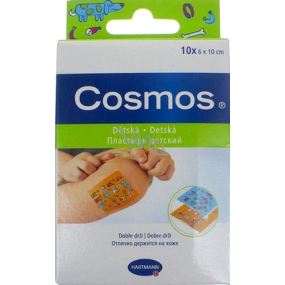 Cosmos Kids Voděodolná náplast s dětskými motivy 6 x 10 cm 10 kusů