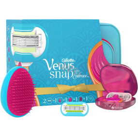 Gillette Venus Embrace holicí strojek + náhradní hlavice 1 kus + pouzdro + kartáč na vlasy + taška, kosmetická sada pro ženy