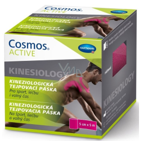 Cosmos Active Kinesiology kineziologická tejpovací páska růžová 5 cm x 5 m