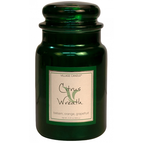 Village Candle Citrusový věnec - Citrus Wreath vonná svíčka ve skle 2 knoty 602 g