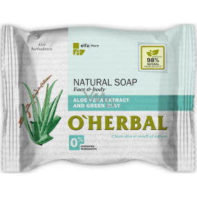 O Herbal Natural Aloe Vera a zelená hlína přírodní toaletní mýdlo 100 g