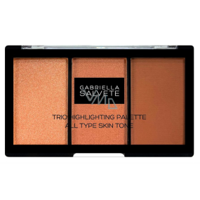 Gabriella Salvete Trio Highlighting Palette paletka tří pudrů pro rozjasnění a konturování pleti 15 g