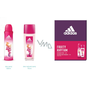 Adidas Fruity Rhythm parfémovaný deodorant sklo pro ženy 75 ml + deodorant sprej 150 ml, kosmetická sada