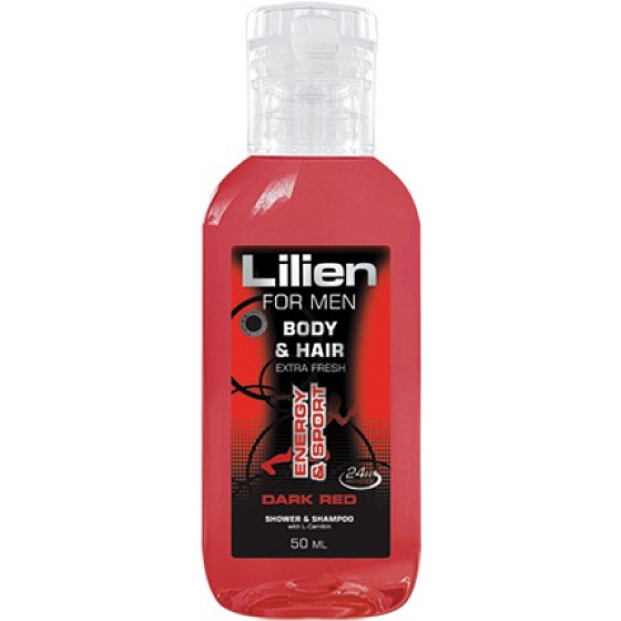 Lilien For Men Dark Red sprchový gel na tělo a vlasy pro muže 50 ml cestovní balení