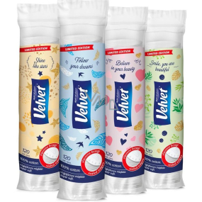 Velvet Natural Comfort vatové odličovací tampony kulaté 120 kusů