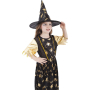 Rappa Halloween Kostým čarodějnice černo-zlatý pro děti, velikost M