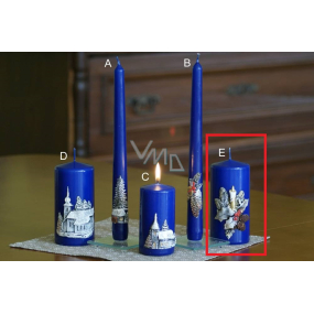 Lima Reliéf svíčka válec tmavě modrá 60 x 120 mm 1 kus