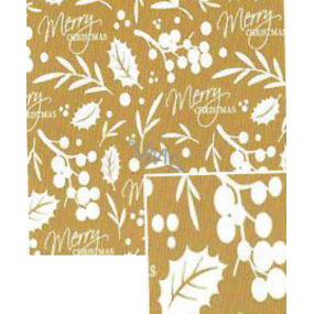 Nekupto Dárkový balicí papír vánoční 70 x 500 cm Zlatý jmelí, nápis