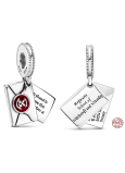 Charm Sterlingové stříbro 925 Harry Potter - Dopis o přijetí do Bradavic, 2v1 přívěsek na náramek