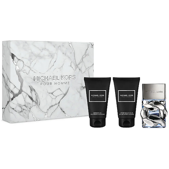 Michael Kors Pour Homme parfémovaná voda 50 ml + balzám po holení 50 ml + sprchový gel 50 ml, dárková sada pro muže