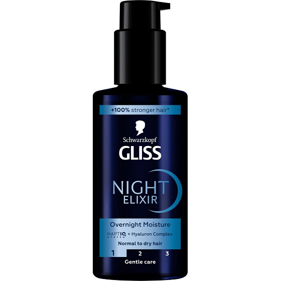 Gliss noční elixír na vlasy Overnight Moisture 100ml