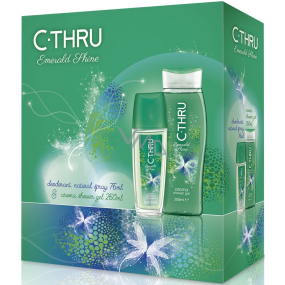 C-Thru Emerald parfémovaný deodorant sklo pro ženy 75 ml + sprchový gel 250 ml, dárková sada