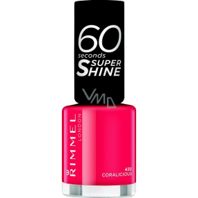 Rimmel London 60 Seconds Super Shine Nail Polish lak na nehty 430 Coralicious 8 ml