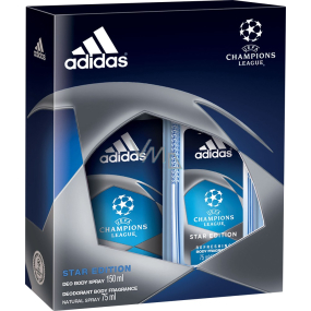 Adidas Champions League Star Edition parfémovaný deodorant sklo 75 ml + deodorant sprej 150 ml, pro muže kosmetická sada