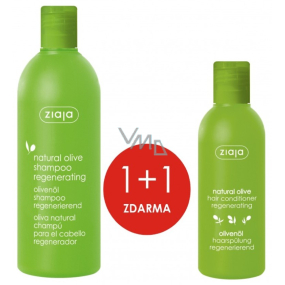 Ziaja Oliva vyživující šampon pro regeneraci vlasů 400 ml + Oliva regenerační kondicionér - Výživa na suché vlasy 200 ml, duopack