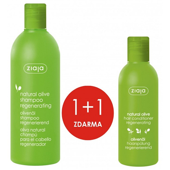 Ziaja Oliva vyživující šampon pro regeneraci vlasů 400 ml + Oliva regenerační kondicionér - Výživa na suché vlasy 200 ml, duopack