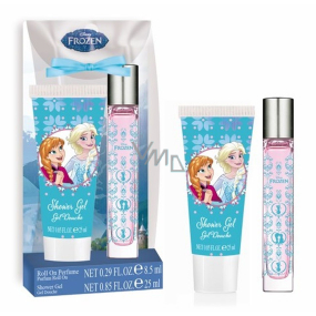 Disney Frozen toaletní voda roll-on pro děti 8,5 ml + sprchový gel 25 ml, dárková sada