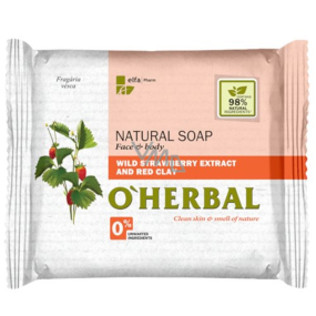 O Herbal Natural Lesní Jahody s červeným jílem přírodní toaletní mýdlo 100 g