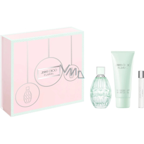 Jimmy Choo Floral toaletní voda pro ženy 90 ml + tělové mléko 100 ml + toaletní voda 7,5 ml, dárková sada