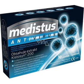 Medistus Antivirus zdravotnický prostředek s přírodní aktivní složkou Kistosyn® 200 pro posílení prevence před infekcí 10 pastilek