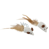 Trixie Myšky sisalové s peřím hračka pro kočky 5 cm 2 kusy