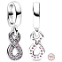 Charm Sterlingové stříbro 925 Třpytivé kouzlo Infinity - Nekonečno, přívěsek na náramek symbol