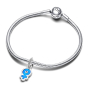 Charm Sterlingové stříbro 925 Dáma v modrém, přívěsek na náramek symbol