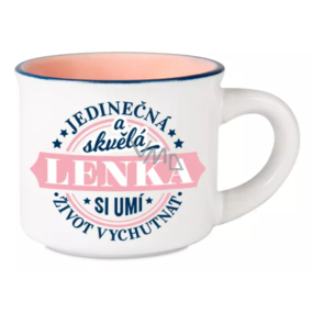 Albi Espresso hrneček Lenka - Jedinečná a skvělá, si umí život vychutnat 45 ml