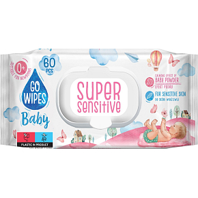 Go Wipes Baby Super Sensitive dětské vlhčené ubrousky, 60 ks