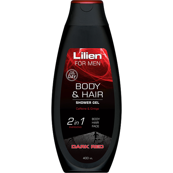 Lilien Men Dark Red sprchový šampon pro muže, 400 ml