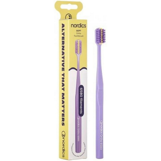 Nordics Premium Ortho Soft zubní kartáček ortodontický měkký 6580, fialový 1 kus