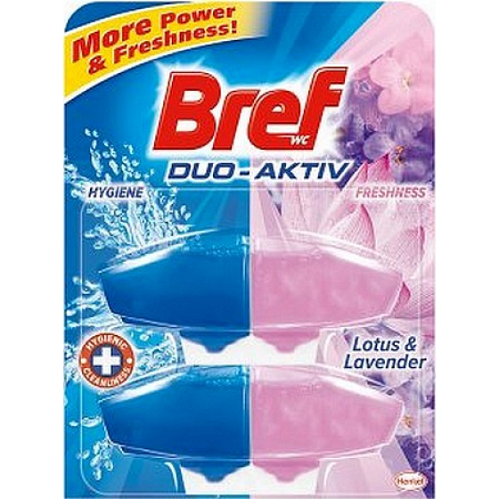 Bref Duo Aktiv Lotus & Levandule tekutý WC blok náhradní náplň 2 x 50 ml