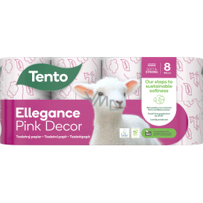 Tento Ellegance Pink Decor toaletní papír 150 útržků 3 vrstvý 8 kusů