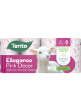 Tento Ellegance Pink Decor toaletní papír 150 útržků 3 vrstvý 8 kusů